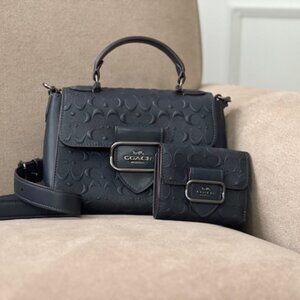 Coach Morgan leather satchel with matching wallet